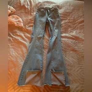 light denim skinny flare